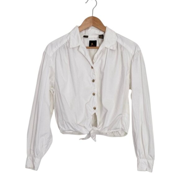 liz sport Tops - Vintage 90s Cropped White Blouse by LizSport